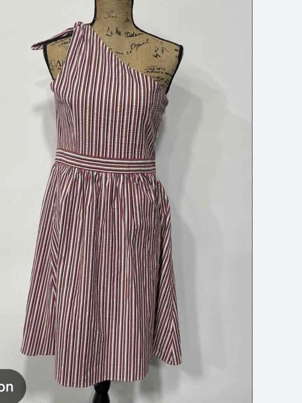 Red, White, and blue Striped Women’s A-Line one shoulder dress